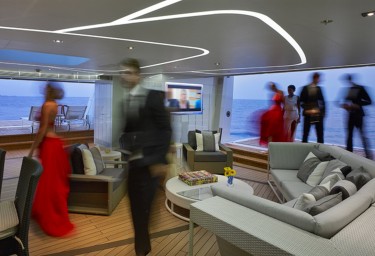 Balconies and beach clubs are trending on modern mega yachts